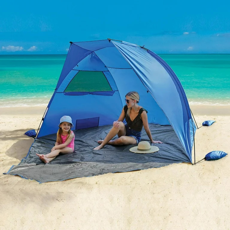 Ozark Trail 9ft x 6ft Privacy Sun Shelter for Beach and Park, Blue | Walmart (US)