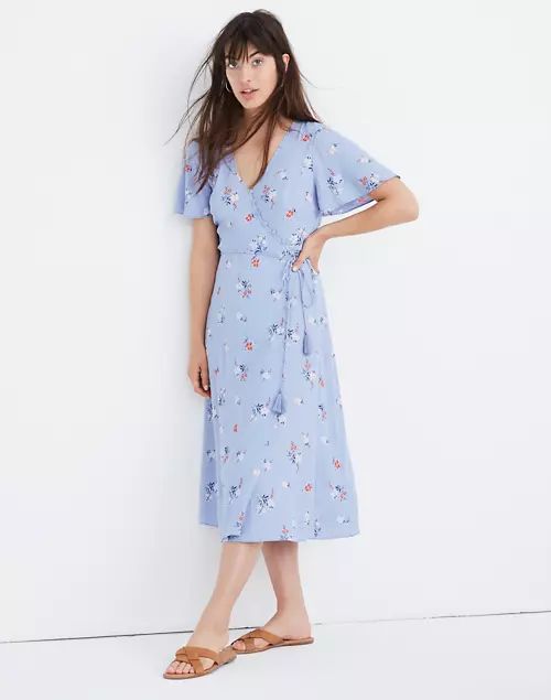 Button-Wrap Midi Dress in Aloha Floral | Madewell