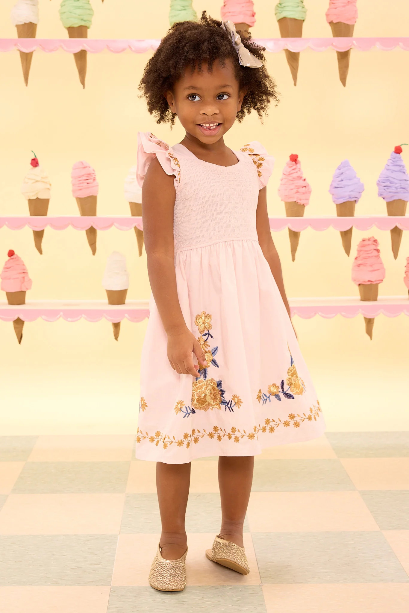 Mini Hattie Dress in Embroidered Spring Floral | Ivy City Co
