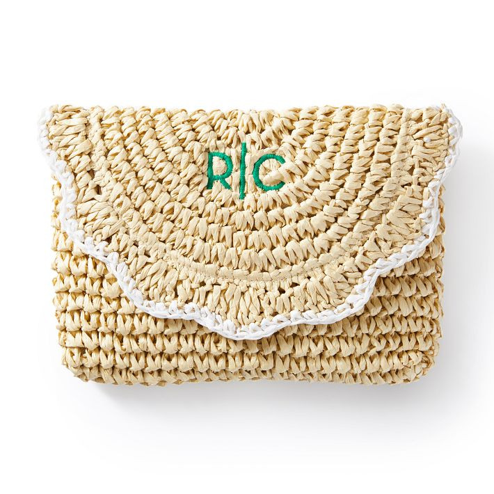 Scalloped Raffia Clutch | Mark and Graham