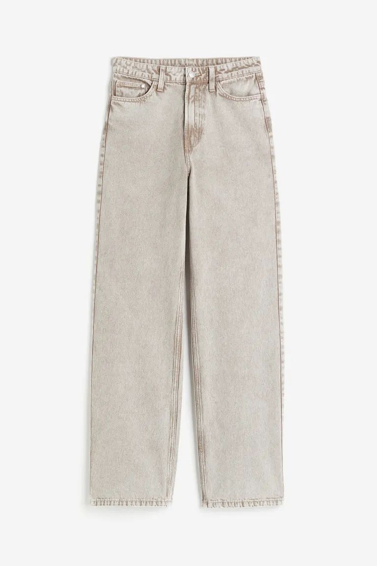 Wide Ultra High Jeans - Light taupe - Ladies | H&M US | H&M (US + CA)