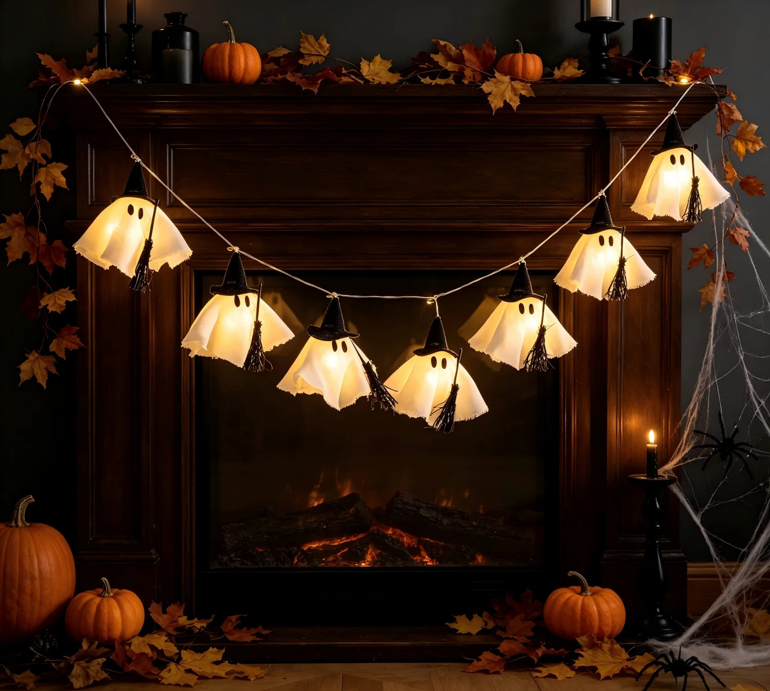 Halloween Witch Ghost String Lights - 6 LED Halloween Decorations Lights, Light Up Ghost Garland,... | Walmart (US)