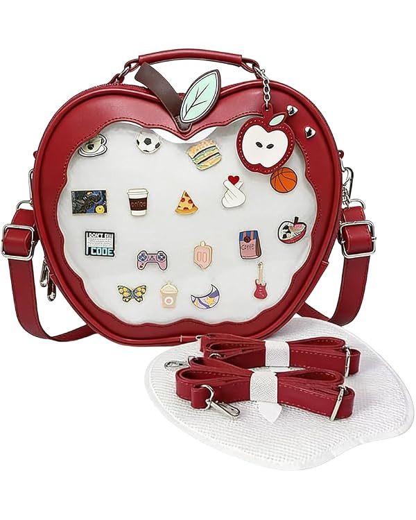 Y2K Kawaii AppleShaped Ita Backpack Women Cutecore Anime Lolita Cute DIY Badge Pin Display Purse ... | Amazon (US)