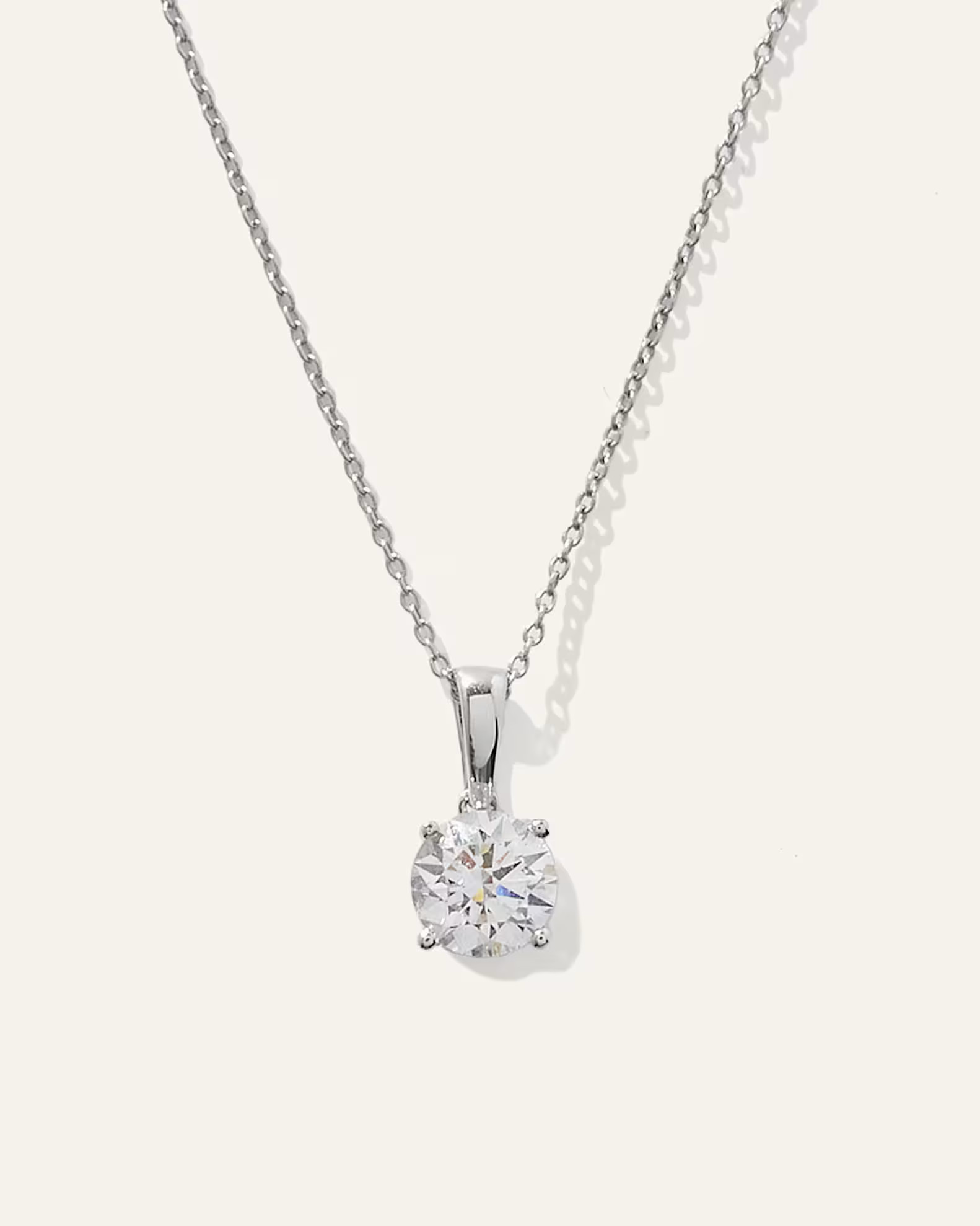 14K Gold Lab Grown Diamond Solitaire Necklace in White Gold | Quince