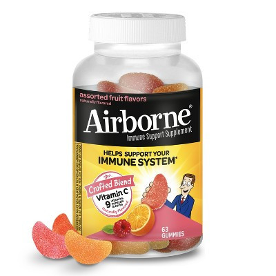 Airborne Immune Support Gummies with Vitamin C & Zinc - Assorted Fruit - 63ct | Target