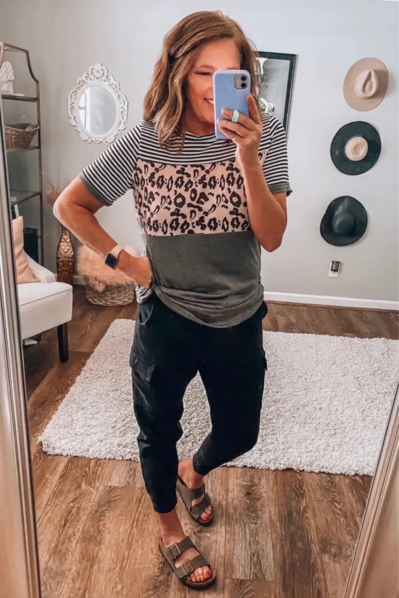 Cute graphic tee from Amazon, fits tts, more colors available. Styled with TENCEL joggers from Banana Republic Factory on sale 50% off, fit tts, more colors. Birkenstock sandals 

Jogger outfit, amazon top, casual outfit, weekend outfit, tees, over 40 fashion, outfits for women over 40, sale, amazon finds

#LTKsalealert #LTKunder50 #LTKshoecrush
