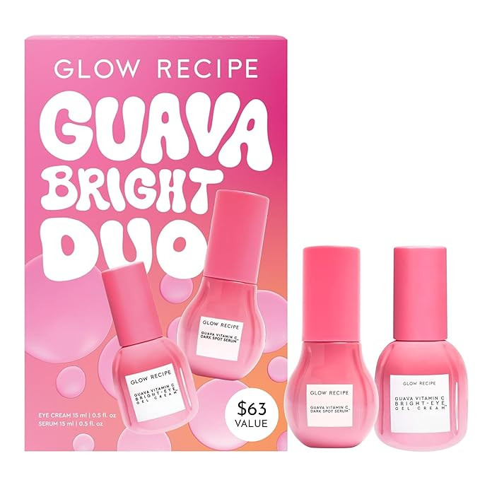 Glow Recipe Guava Brightening Korean Skincare Gift Set - Vitamin C Under Eye Cream Treatment + Hy... | Amazon (US)