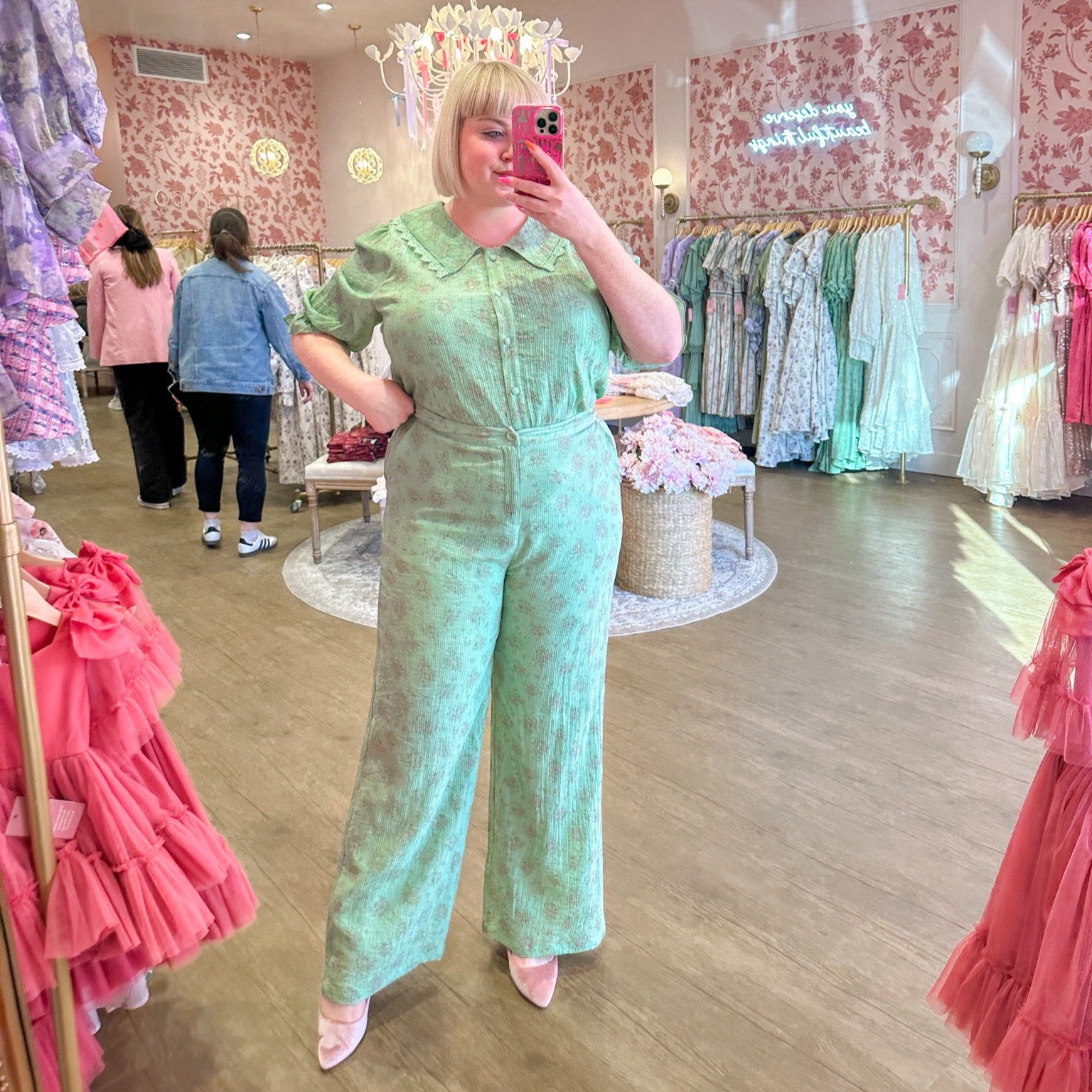 The cutest pant set EVER! Gives me vintage playsuit vibes. Oversized collar. Cottagecore outfit. Plus size cottagecore. Spring set, I’m wearing size 1X on top and XL on bottom! Plus size friendly spring set! Sizes XXS-5X 

#LTKplussize #LTKstyletip #LTKmidsize