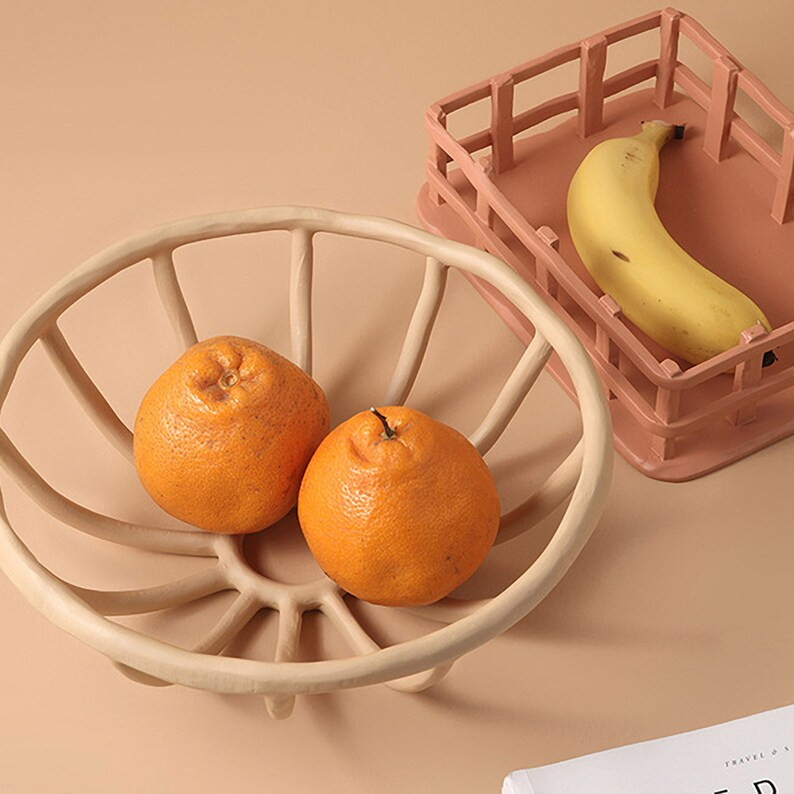 Ceramic Storage Basket ,Desktop Decorations, Fruits Basket for Catchall Storage, Tableware Ornaments | Etsy (US)