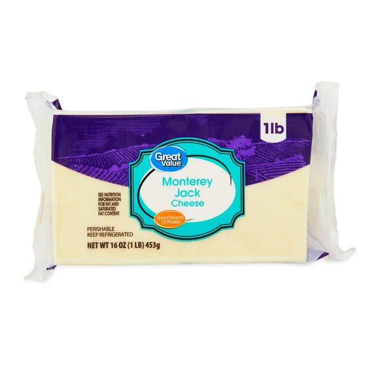 Great Value Monterey Jack Block Cheese, 16 oz Chunk | Walmart (US)
