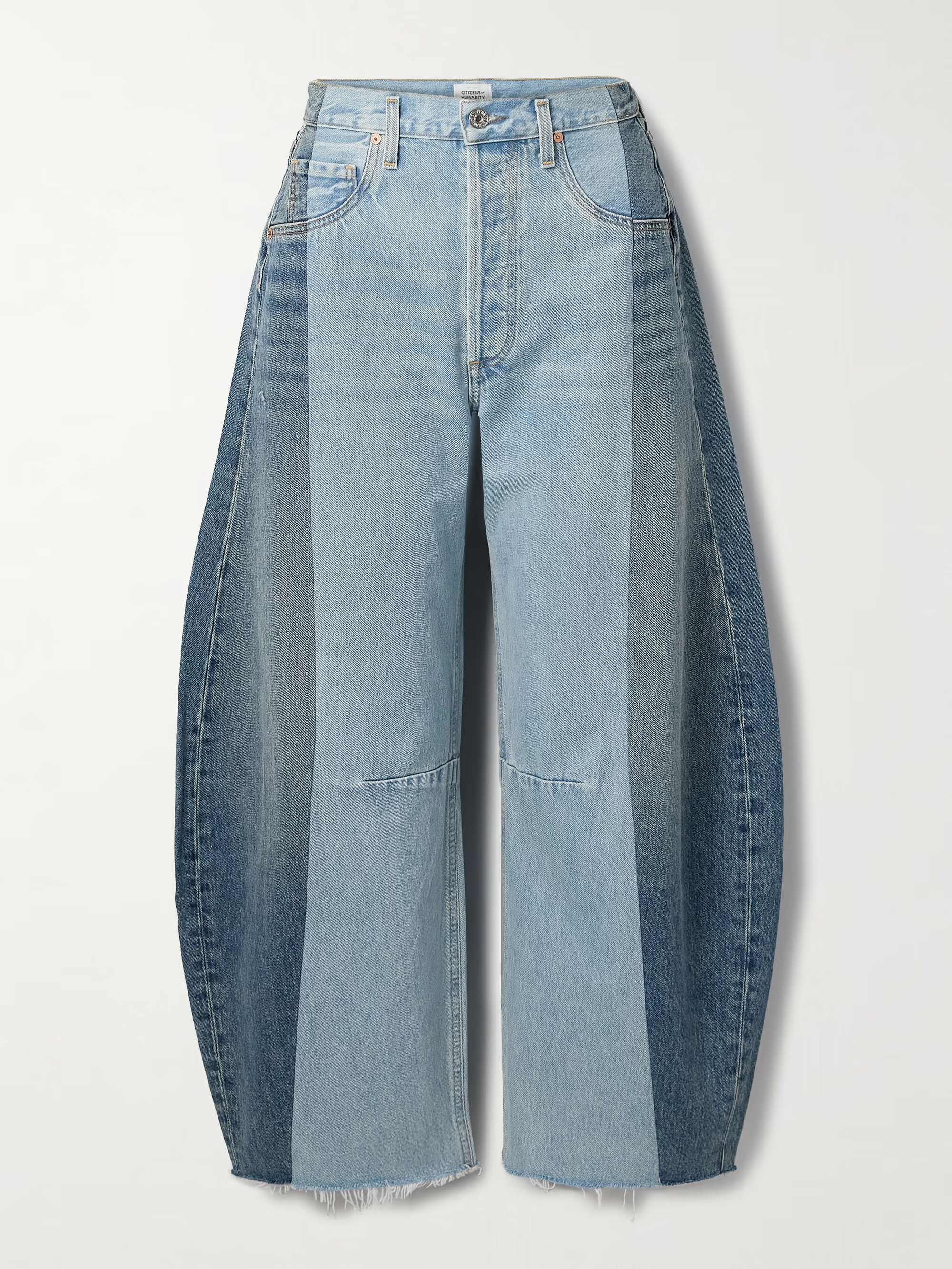 Pieced Horseshoe paneled high-rise barrel-leg jeans | NET-A-PORTER (US)