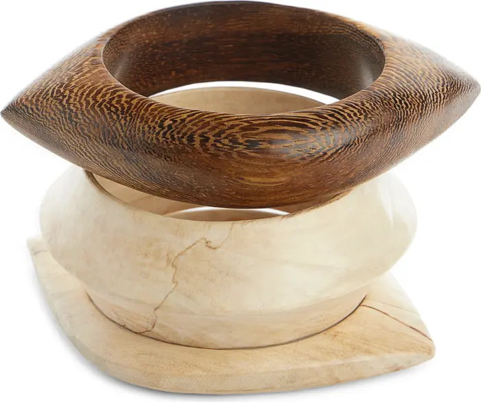Isabel Marant Set of 3 Wood Eye Bangle Bracelets | Nordstrom | Nordstrom