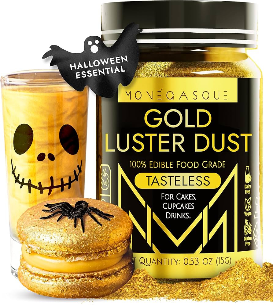 MONÉGASQUE Gold Luster Dust Edible Glitter for Cocktails 15g – Premium Edible Gold Dust – Ed... | Amazon (US)