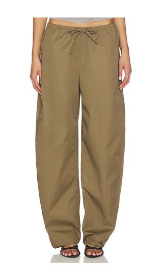EAVES Lana Barrel Leg Pant in Olive. - size L | Revolve Clothing (Global)