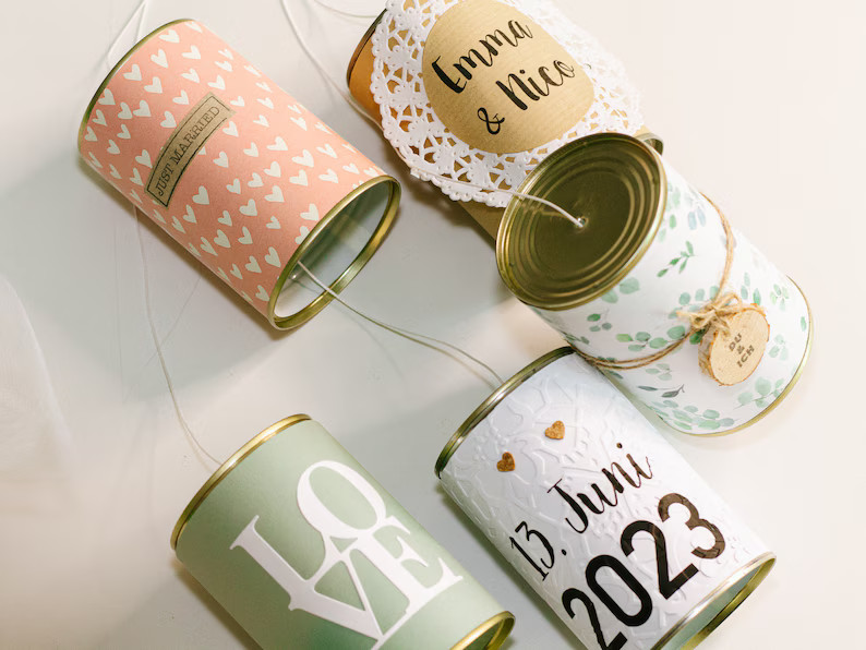 Car Decoration Made From Cans for Wedding Personalized Eucalyptus & Rose - Etsy | Etsy (US)