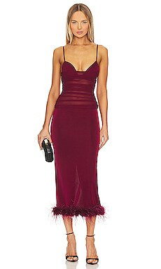 NBD Rhiannon Midi Dress in Oxblood Red from Revolve.com | Revolve Clothing (Global)