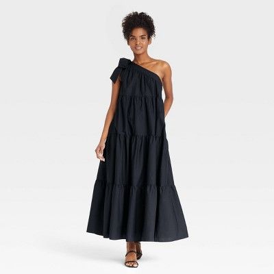 Women&#39;s Sleeveless Shoulder Tie Dress - Who What Wear&#8482; Black L | Target