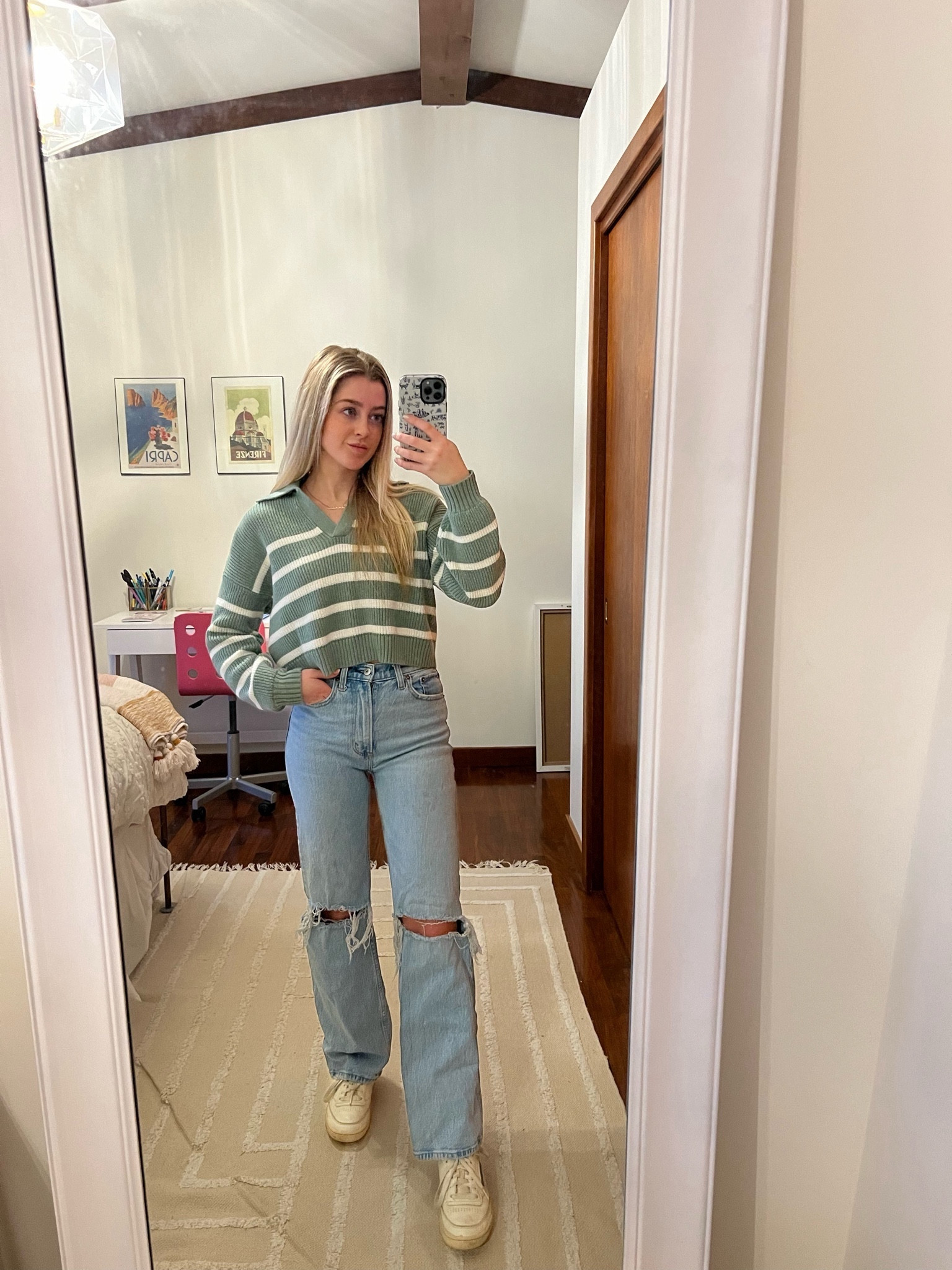 Casual winter outfit inspo! Sweater is currently on sale for $23!!! Paired My go to perfect fitting abercrombie jeans for an everyday casual lookk

#LTKfindsunder50 #LTKstyletip #LTKSeasonal