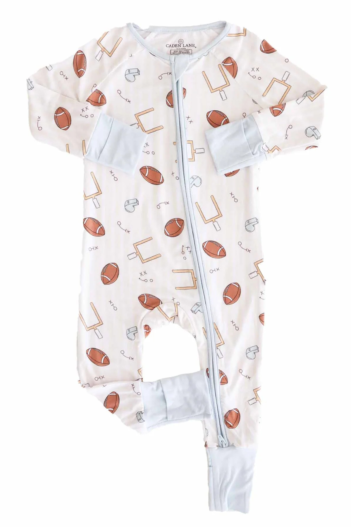 Tiny Touchdowns Convertible Zip Romper | Neutral | Caden Lane