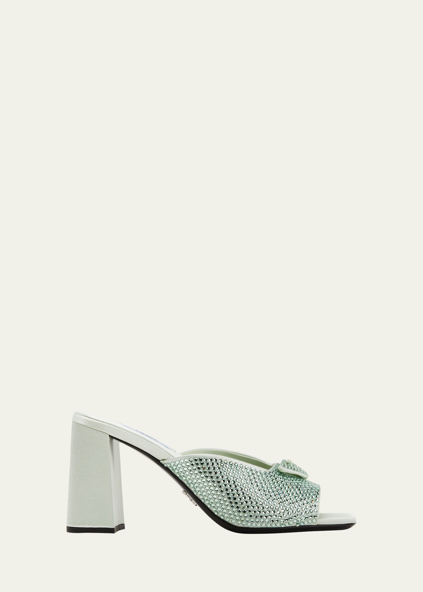 Crystal Silk Logo Mule Sandals | Bergdorf Goodman