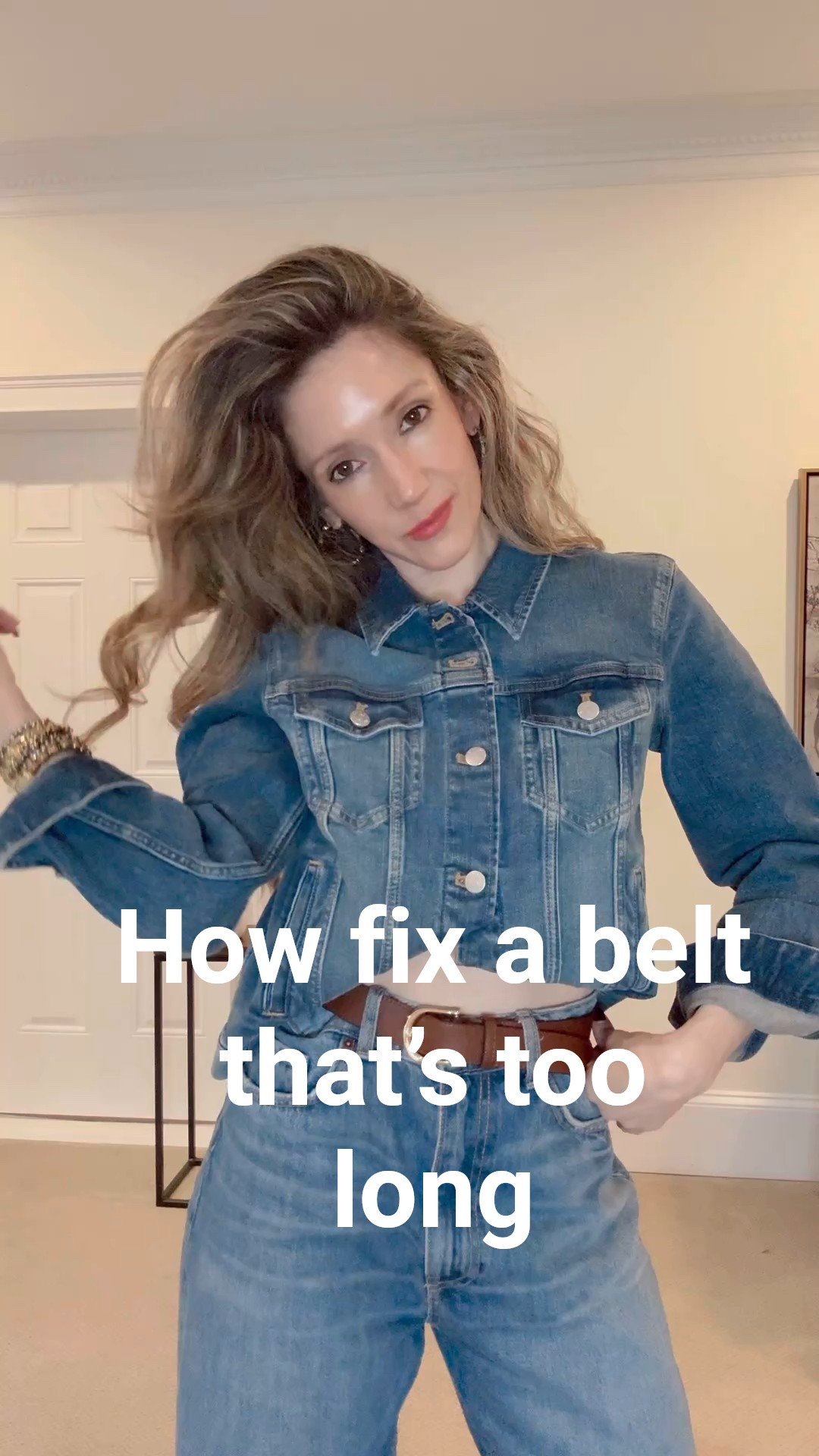 Denim on denim! 
Jacket xs
Baggy
Jeans 2