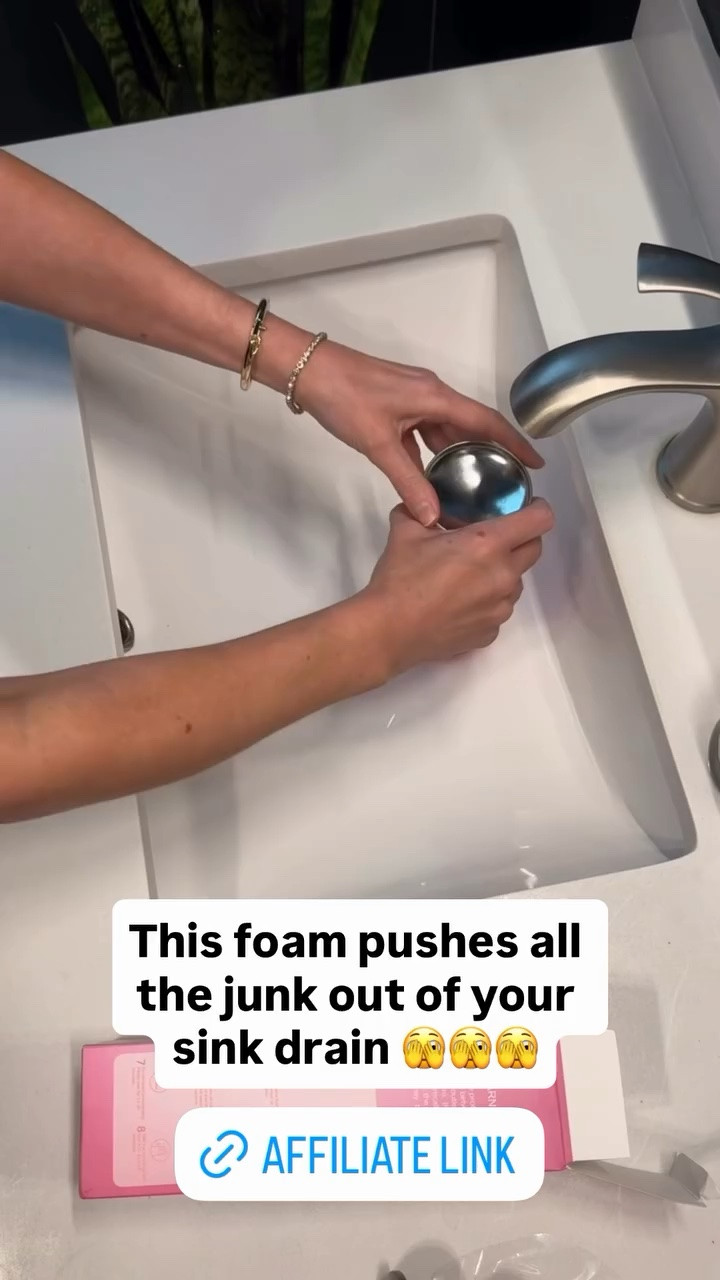 This foam pushes all the junk out of your sink drain 🫣🫣🫣

Then the foam dries and you can wipe away all the gunk 🤢

#LTKHome