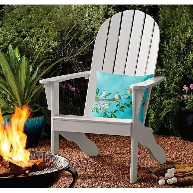 Mainstays Wood Outdoor Adirondack Chair, White Color | Walmart (US)