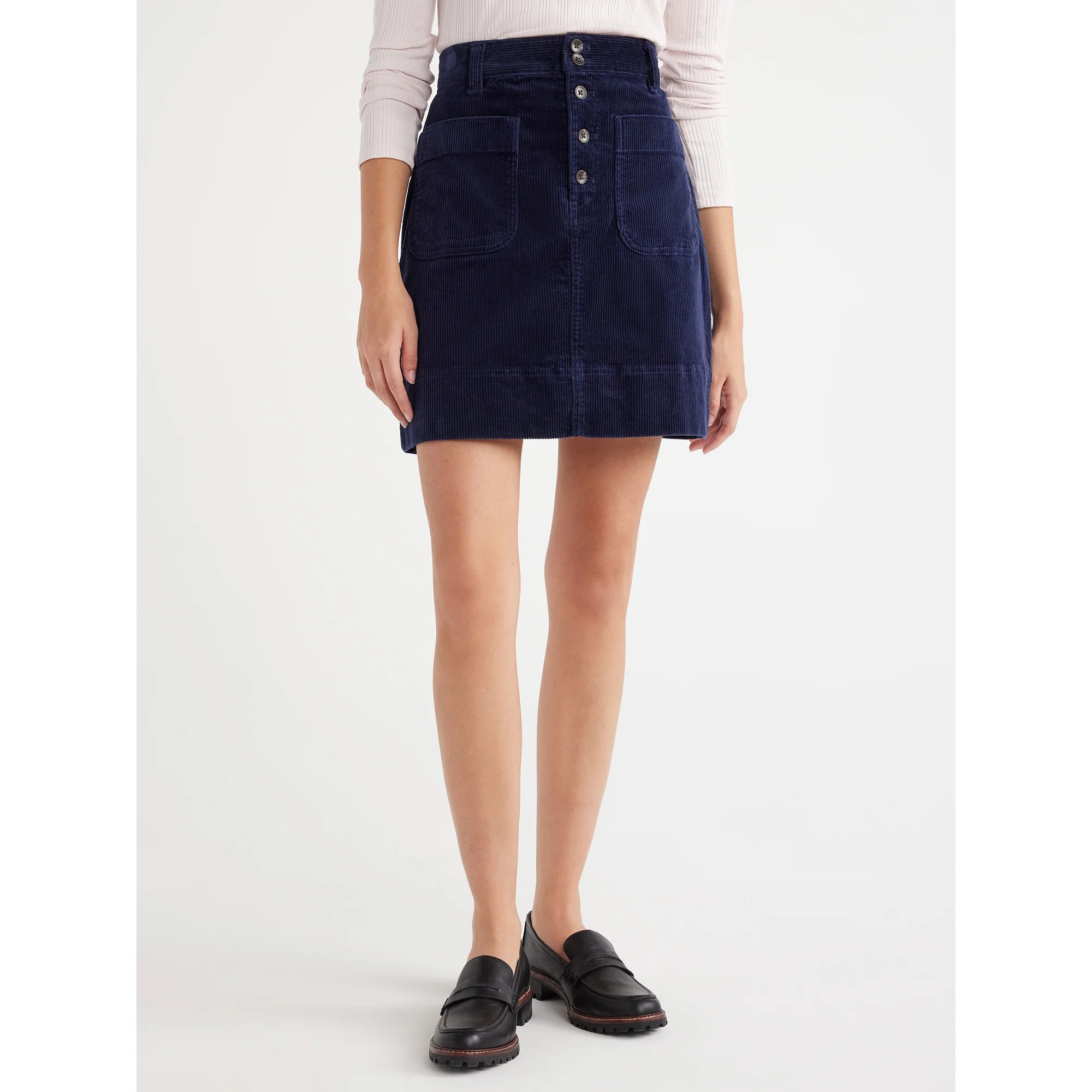 Free Assembly Women's Corduroy Patch Pocket Mini Skirt, Sizes 0-20 | Walmart (US)