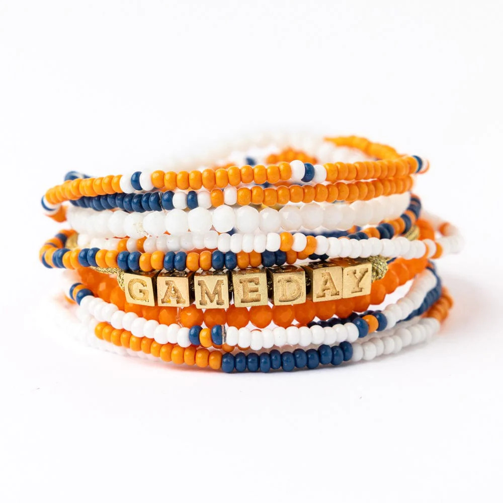 Bracelet Stack Game Day Blue + Orange + White | INK+ALLOY
