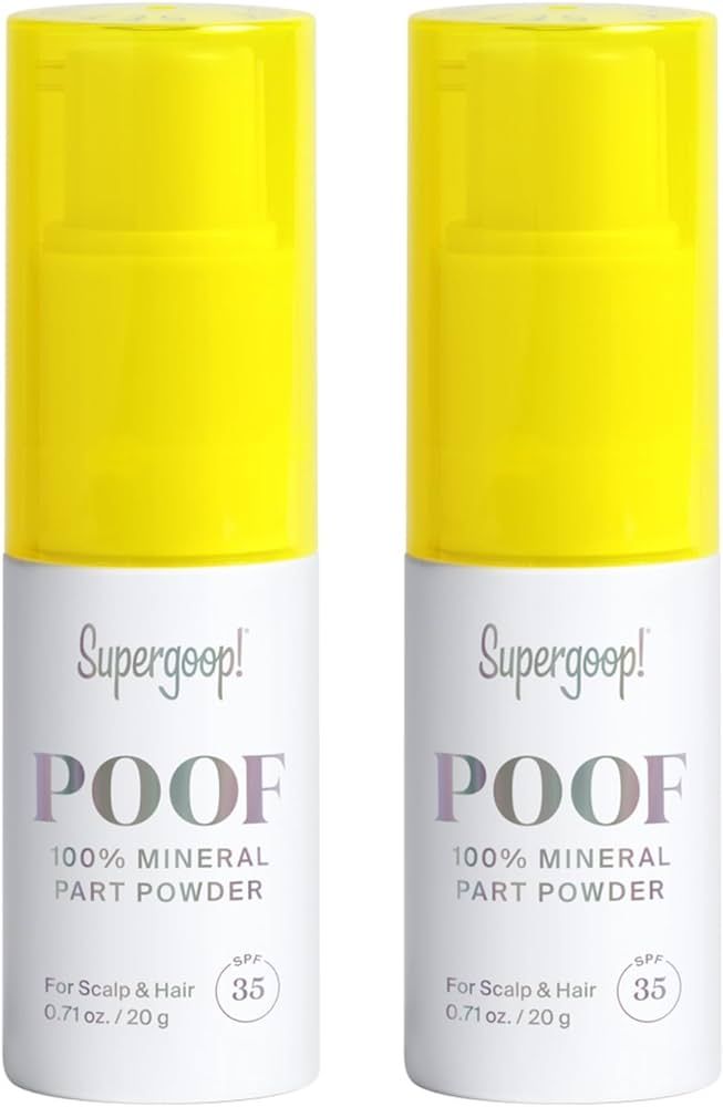 Supergoop! Poof 100% Mineral Part Powder - 0.71 oz, Pack of 2 - SPF 35 PA+++ Scalp Sunscreen with... | Amazon (US)