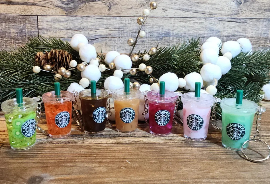 Starbucks-inspired Mini Drink Keychain | Fruit-filled Coffee Keyrings | Kawaii Gift for Coffee Lo... | Etsy (US)