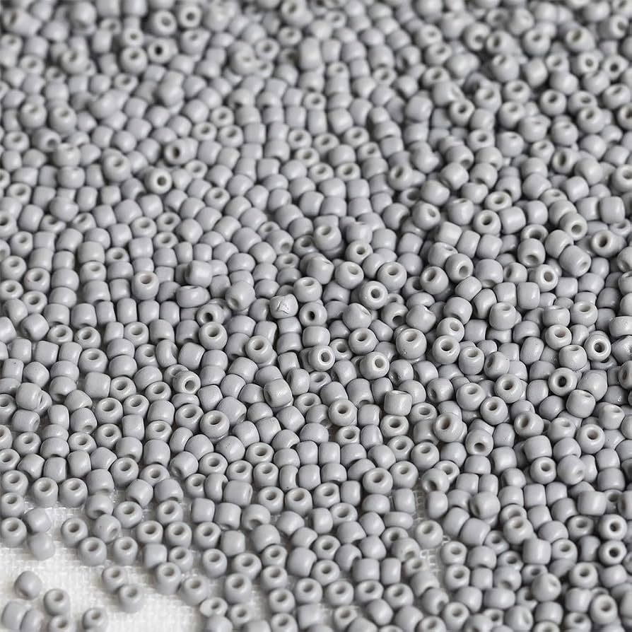 Size 8/0 Crafts Glass Seed Beads 3mm Gray Beads for Jewelry Making (Total About 100g About 3600pc... | Amazon (US)
