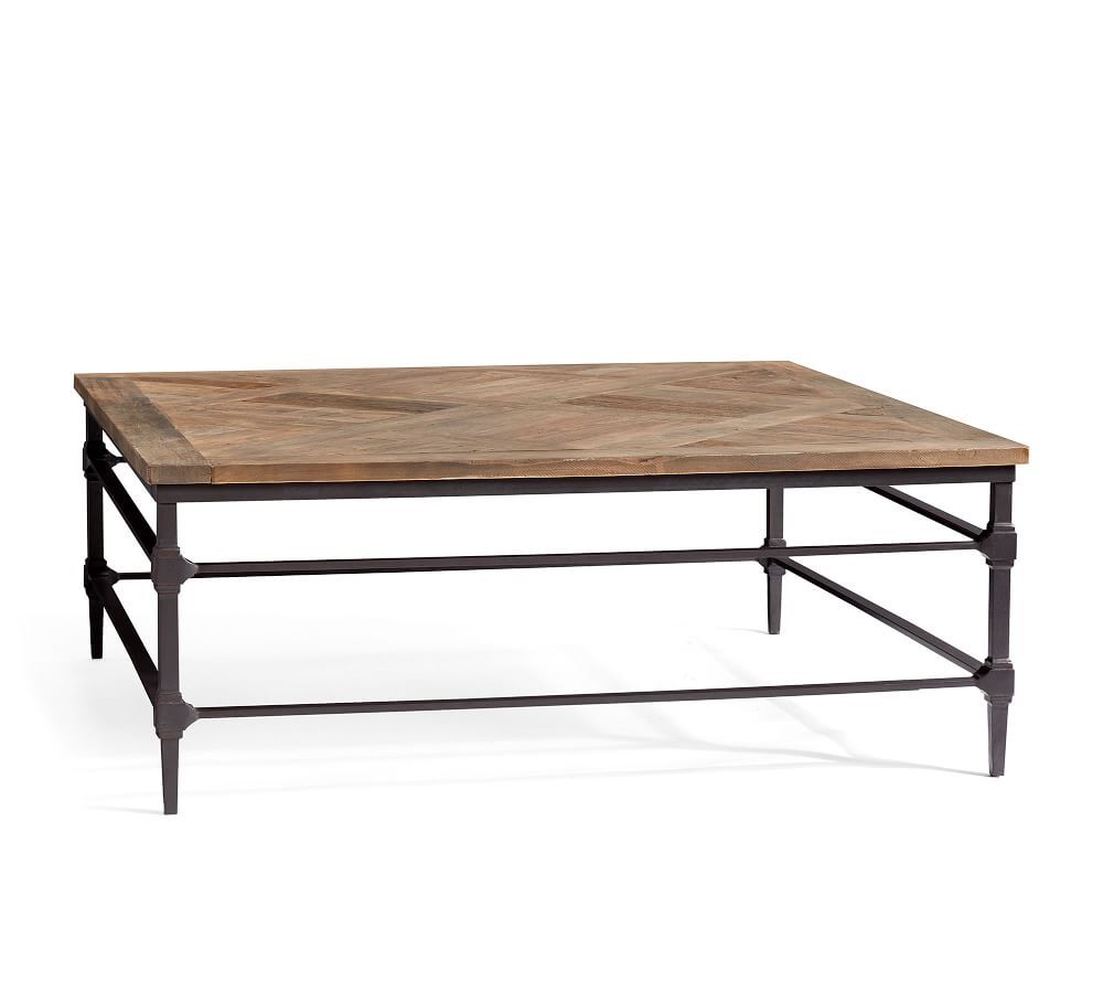 Parquet 46" Square Reclaimed Wood Coffee Table | Pottery Barn (US)