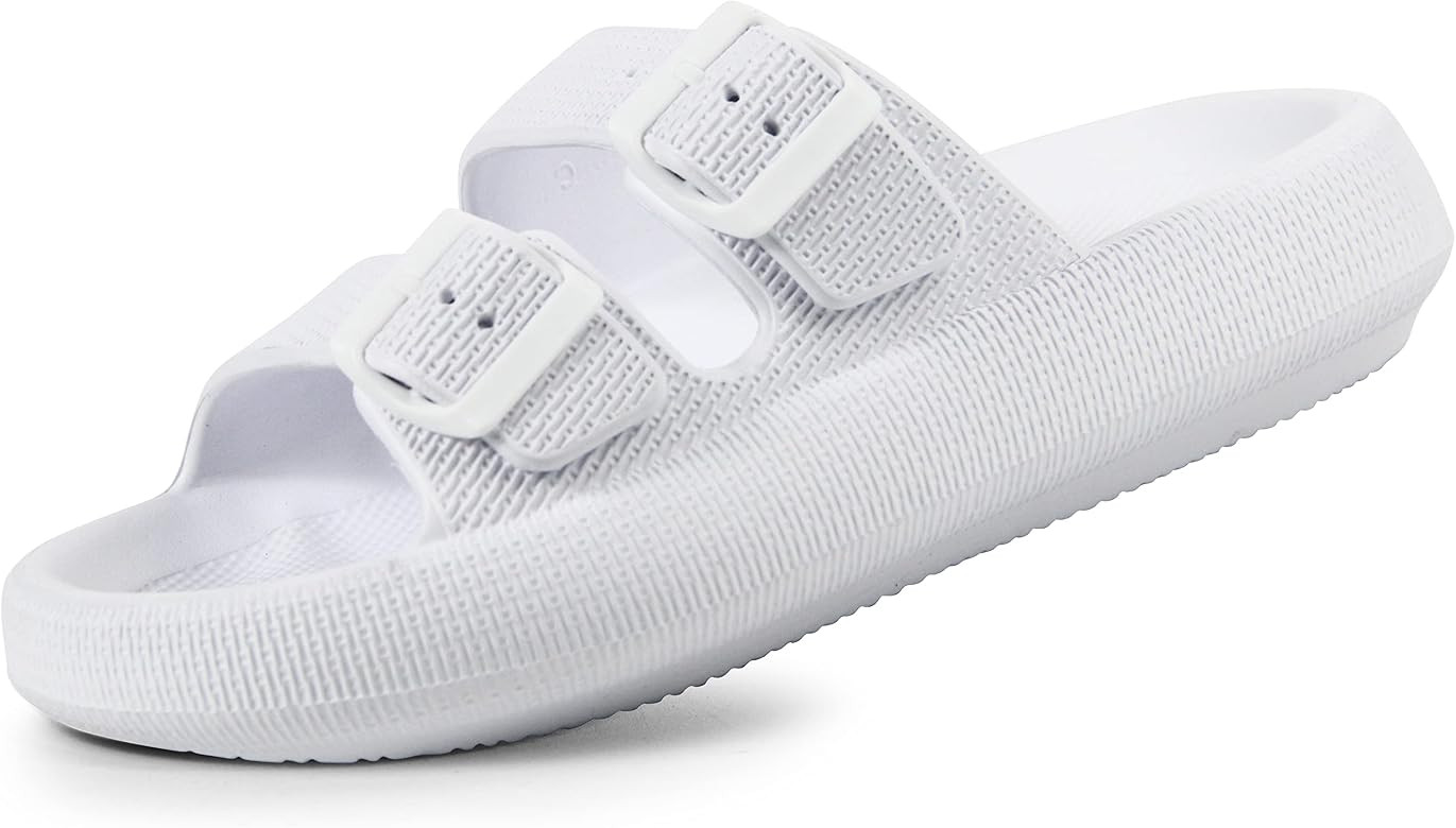 Weweya Sandals for Women and Men - Pillow Slippers - Double Buckle Adjustable Slides - EVA Flat S... | Amazon (US)
