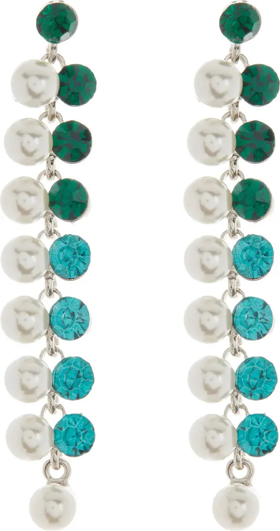 Mutlicolor Crystal & Imitation Pearl Drop Earrings | Nordstrom Rack