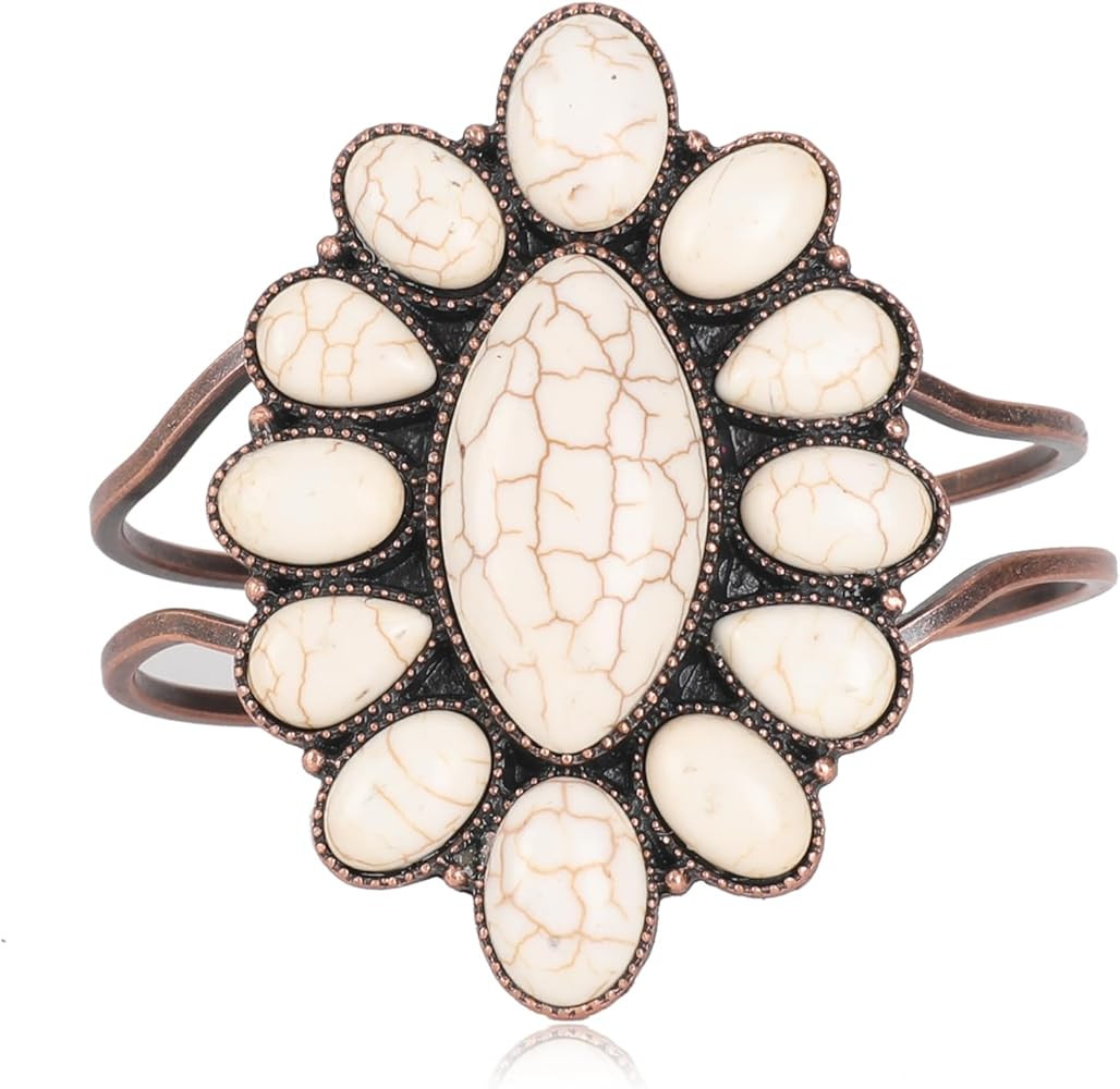 Montana West Rustic Couture's Bohemian Turquoise Cuff Bangle Bracelets for Women Cowgirl | Amazon (US)