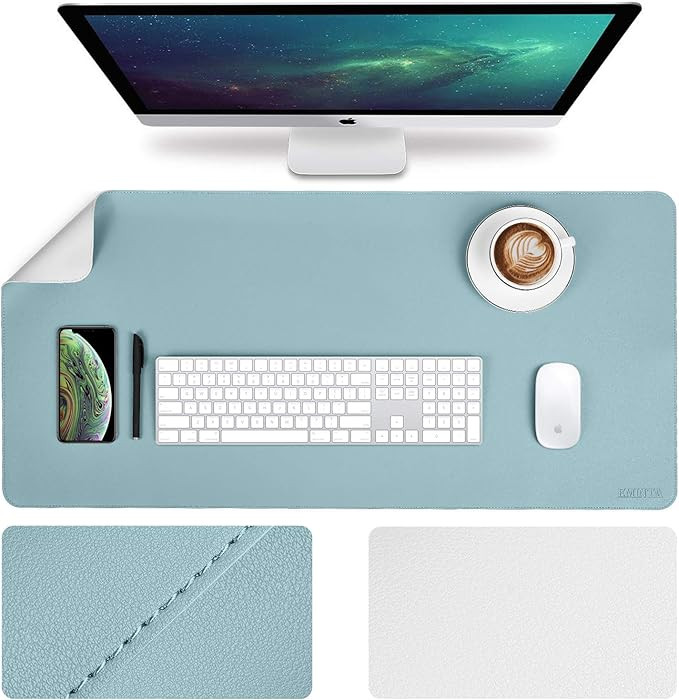 Large Desk Pad Protector, Upgrade Stitched Edge 35.4 x 17Inch PU Leather Desk Mat, Gaming Mouse P... | Amazon (US)