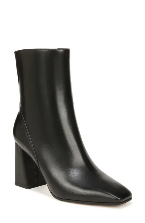 27 EDIT Naturalizer Lexi Square Toe Bootie in Black Leather at Nordstrom, Size 7.5 | Nordstrom