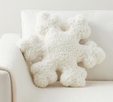 Sherpa Snowflake Shaped Pillow | Pottery Barn (US)