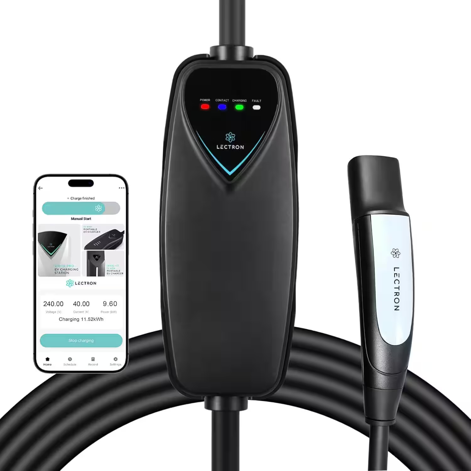 Lectron - Tesla Level 2 NEMA 14-50 Electric Vehicle (EV) Charger-up to 40A-16' - Black | Best Buy U.S.