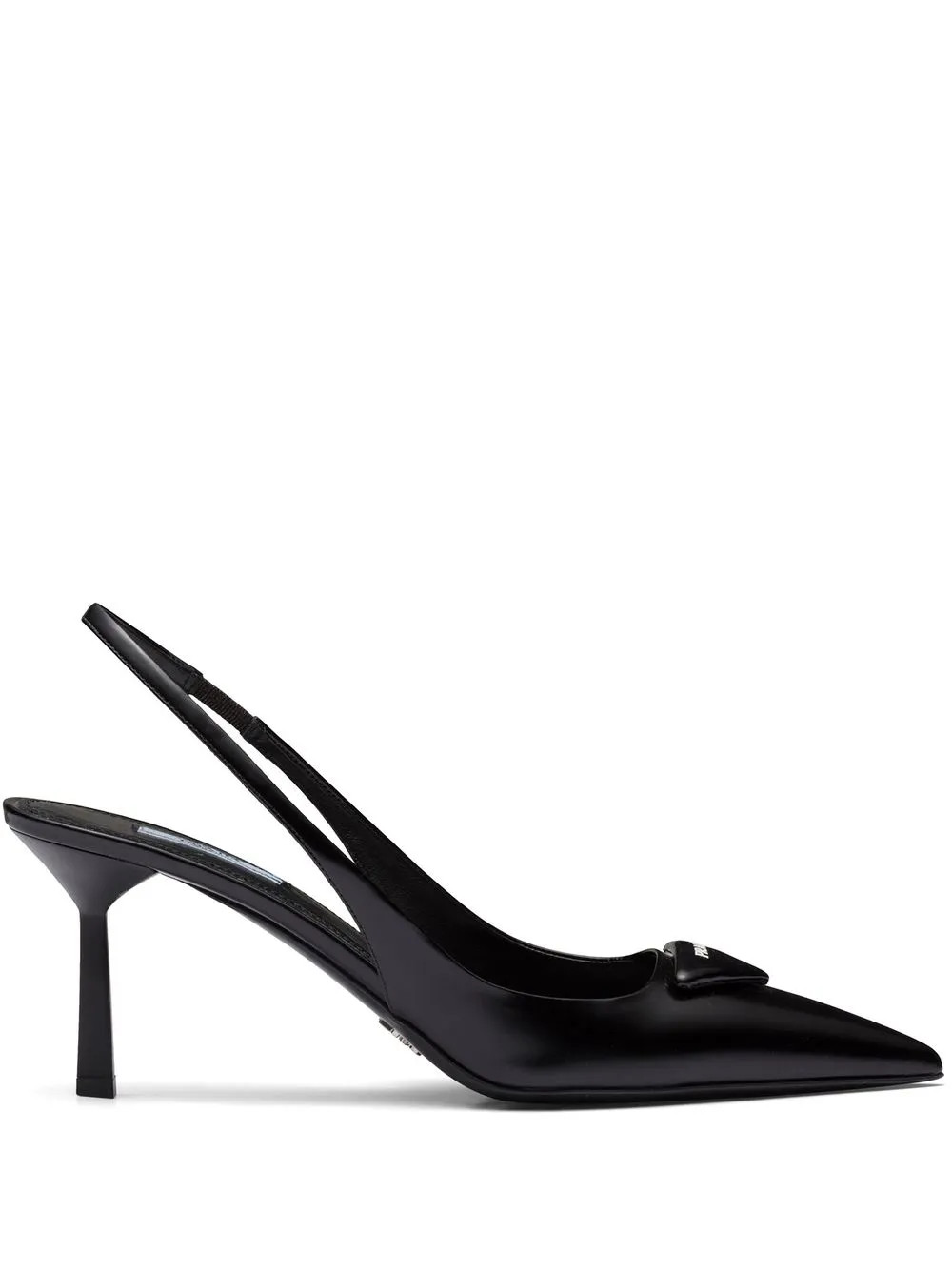 Prada logo-plaque Slingback Pumps - Farfetch | Farfetch Global
