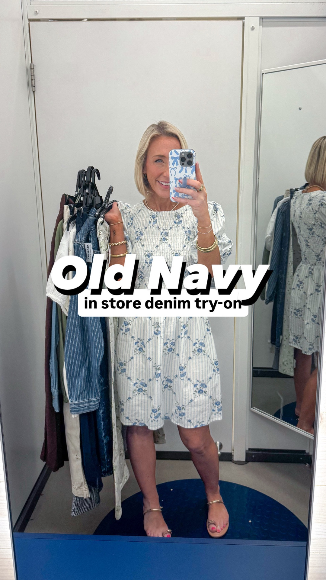 Old Navy - in store DENIM try-on
* Puff-Sleeve Smocked Fit & Flare Mini Dress - size XS. Currently 60% off - now $18!
1. High-Waisted Baggy Floral Print Wide-Leg Jeans - size 0 (definitely baggy, needed to size down). Currently 30% off.
2. Airy Button-Down Top - size XS. Currently 40% off.
3. High-Waisted Floral Barrel Ankle Jeans - size 0 (needed a size down).
4. Classic Button-Down Jean Shirt - size Small. Currently 30% off.
5. High-Waisted OG Loose Jeans - size 00. Currently 20% off.
6. High-Waisted Playa Wide-Leg Pants - size XS. Currently 27% off.
7. Cropped Jean Chore Jacket - size XS.
8. First-Layer Ribbed Scoop-Neck Tank Top - size XS. Currently 46% off.
9. Lace-Trim Maxi Skirt - size XS. Currently 30% off.
10. SoSoft Lite Cropped Pointelle Cardigan - size XS. Currently 30% off.

#LTKSeasonal #LTKSaleAlert #LTKOver40