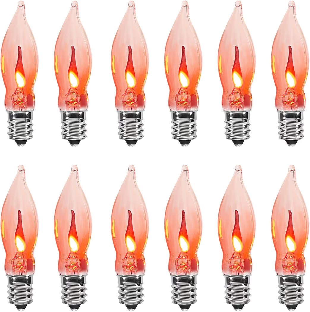 Abeja 12 Pack Flicker Light Bulb, Realistic Flame Shaped Bulb for Christmas & Halloween Candelabr... | Amazon (US)