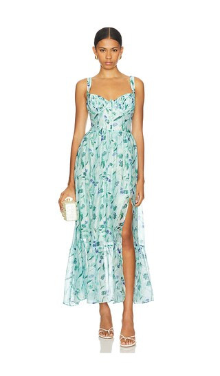 Kelby Dress in Green Blue Floral | Revolve Clothing (Global)