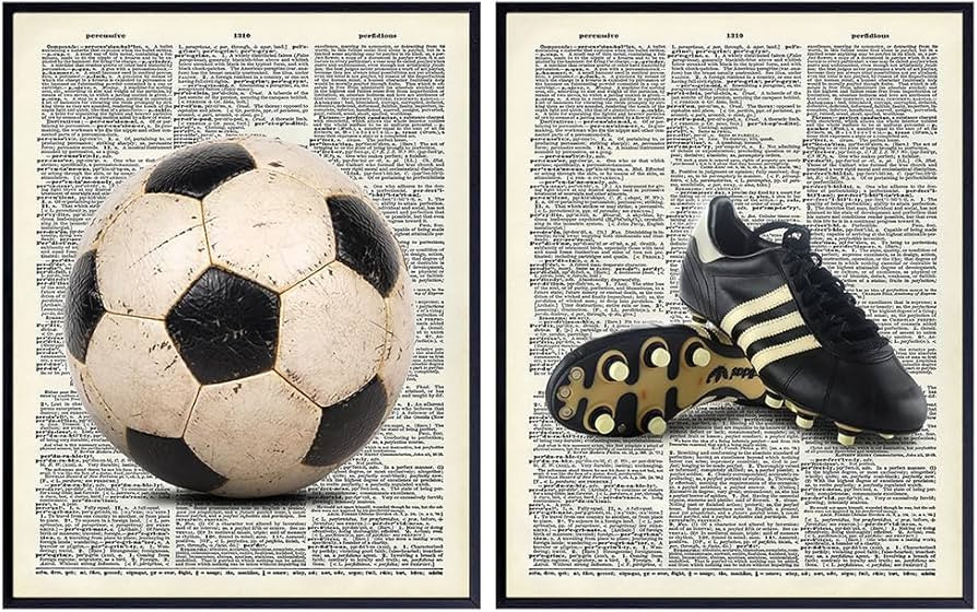 Vintage Soccer Wall Art LARGE 11x14 - Retro Decor for Boys Room, Gym, Workout Room, Game Room, Sp... | Amazon (US)