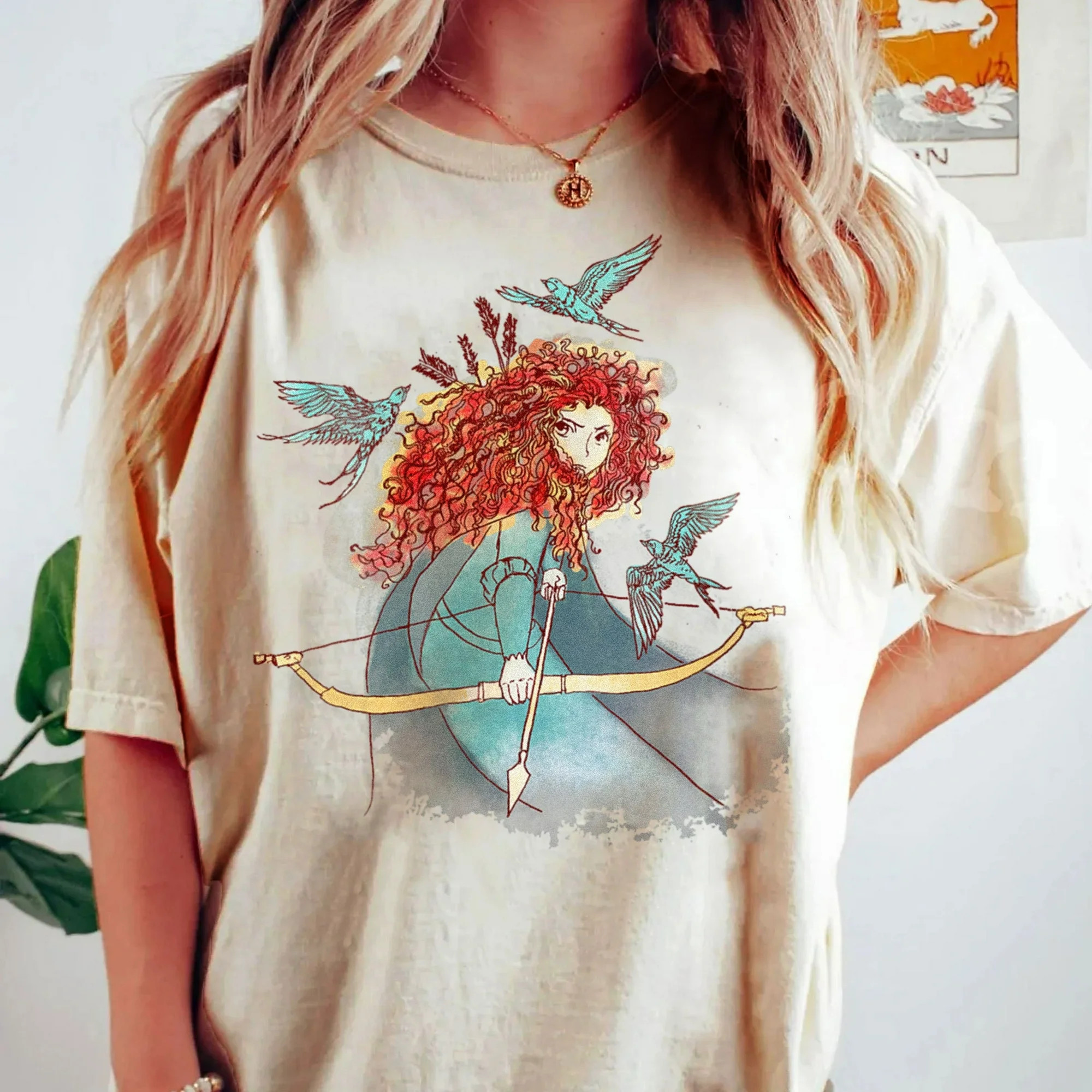 Retro Disney Brave Merida Princess Watercolor Portrait Shirt, The Magic Kingdom T-shirt, Disney M... | Walmart (US)