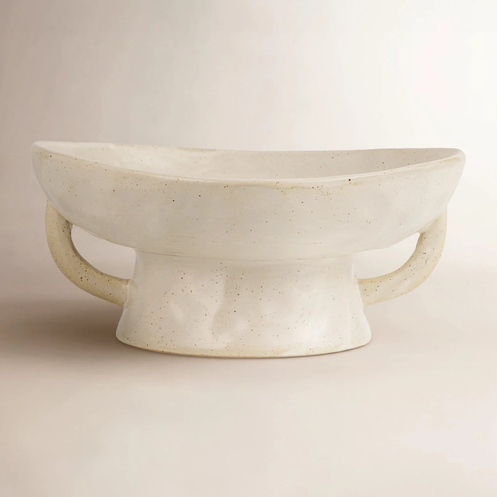 Stoneware Pedestal Bowl with Handles | Wayfair North America