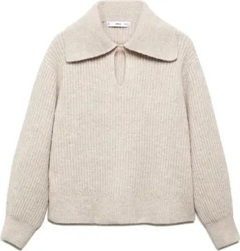 MANGO Johnny Collar Pullover Sweater | Nordstrom | Nordstrom