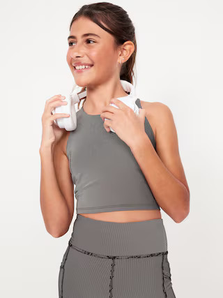 PowerSoft Longline Ribbed Sports Bra for Girls | Old Navy | Old Navy (US)