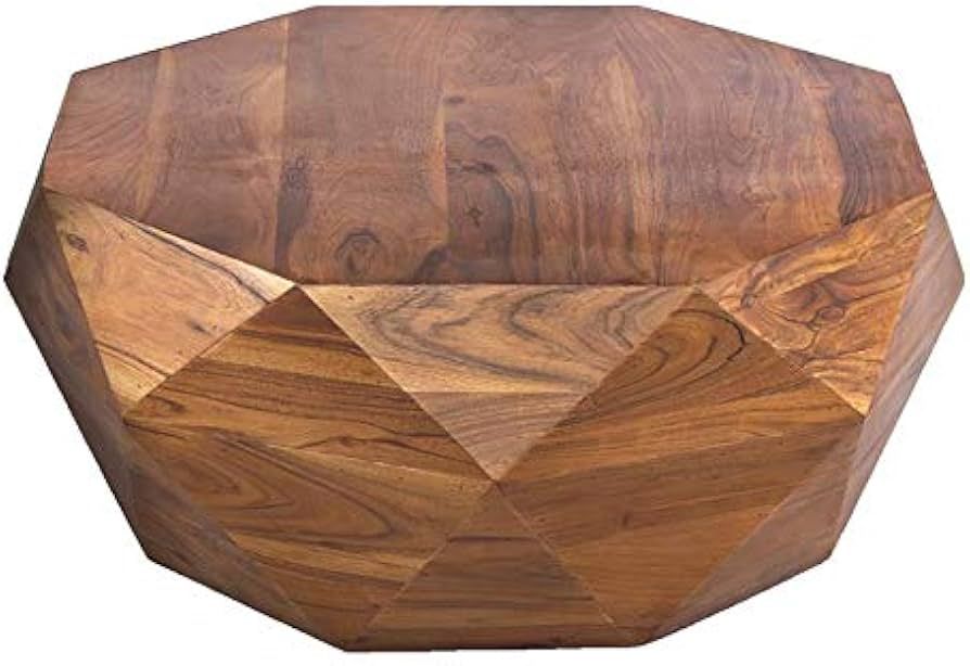 Atlin Designs Modern 34" Diamond Shaped Wood Coffee Table with Smooth Top Brown | Amazon (US)